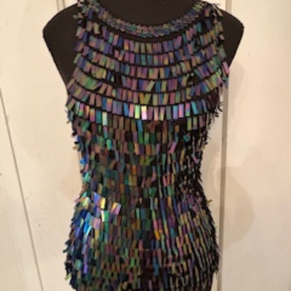 Black iridescent sparkly top.